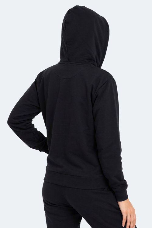 Slazenger FLORES Kadın Kapüşonlu Lacivert Sweatshırt