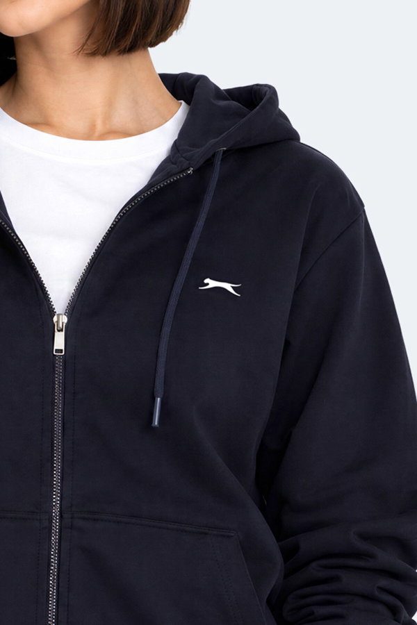 Slazenger FLORES Kadın Kapüşonlu Lacivert Sweatshırt