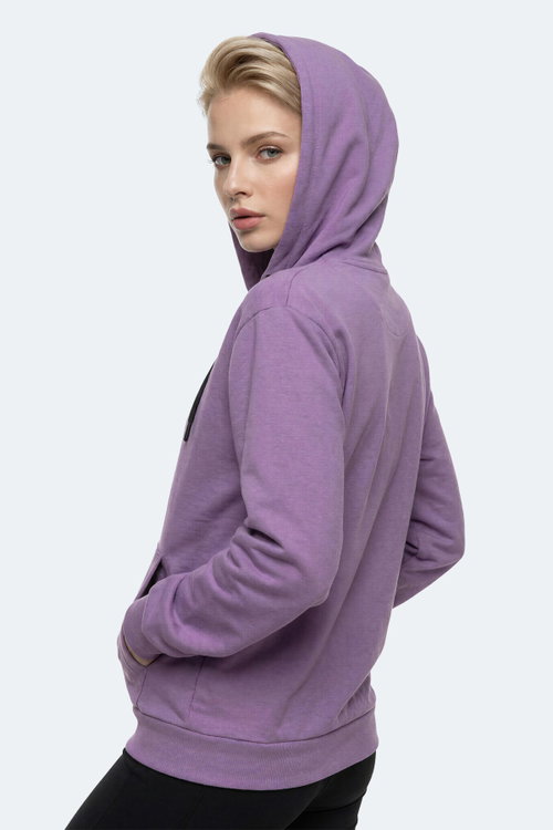Slazenger FLORES Kadın Kapüşonlu Lila Sweatshırt