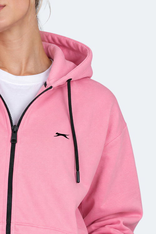 Slazenger FLORES Kadın Kapüşonlu Pembe Sweatshırt