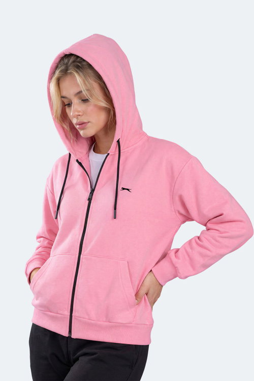 Slazenger FLORES Kadın Kapüşonlu Pembe Sweatshırt