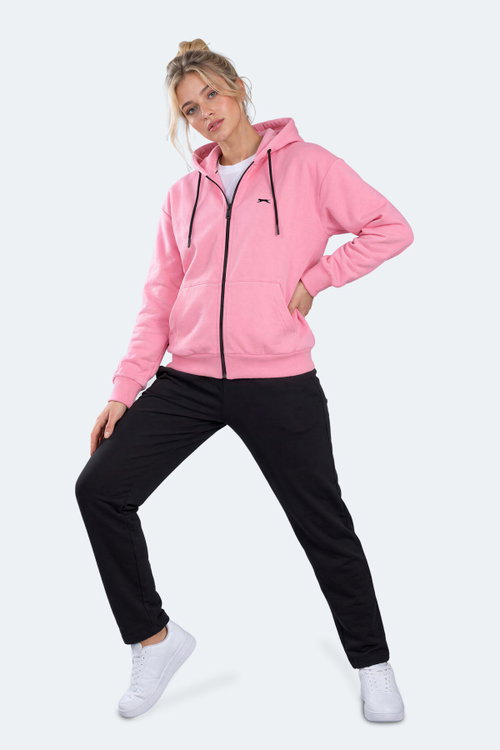 Slazenger FLORES Kadın Kapüşonlu Pembe Sweatshırt