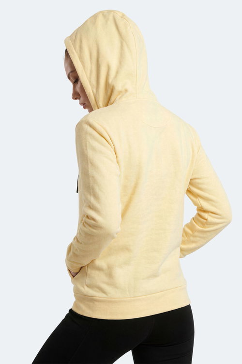 Slazenger FLORES Kadın Kapüşonlu Sarı Sweatshırt