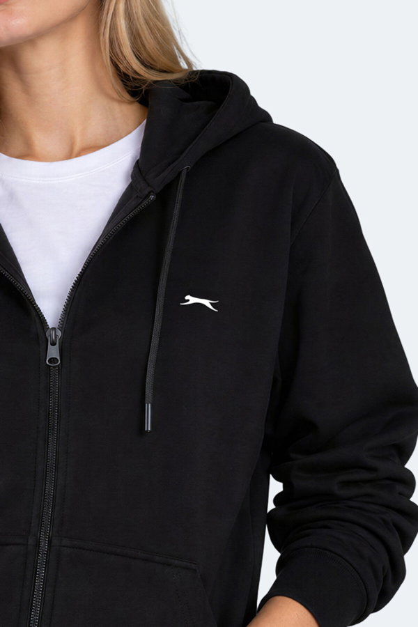 Slazenger FLORES Kadın Kapüşonlu Siyah Sweatshırt