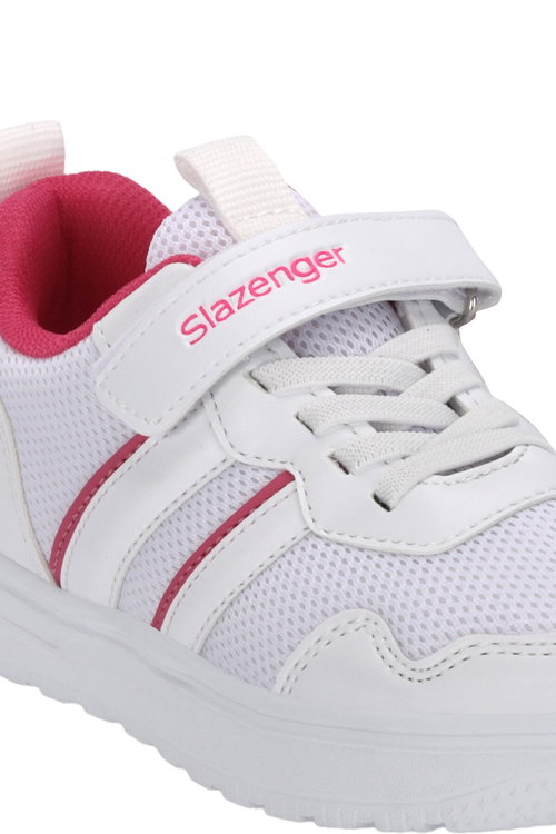 Slazenger FREEDOM I Kız Çocuk Cırt Cırtlı Beyaz / Fuşya Günlük Spor Ayakkabısı