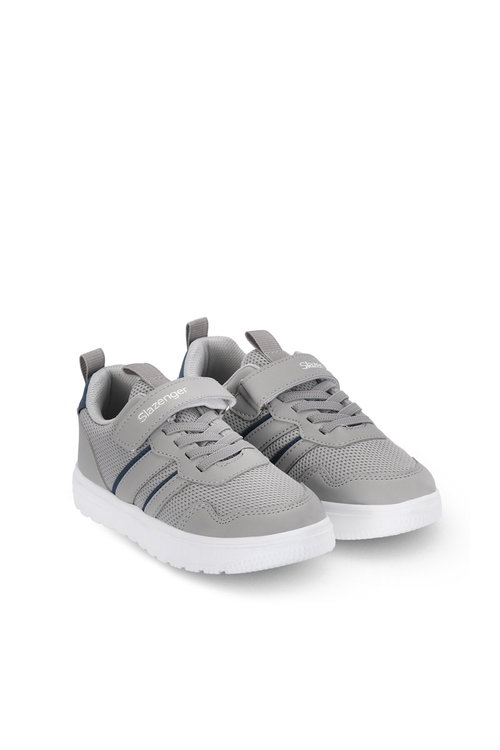 Slazenger FREEDOM I Unisex Çocuk Cırt Cırtlı Gri / Saks Mavi Günlük Spor Ayakkabısı