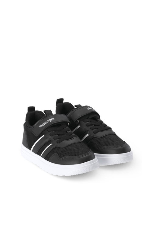 Slazenger FREEDOM I Unisex Çocuk Cırt Cırtlı Siyah / Beyaz Günlük Spor Ayakkabısı