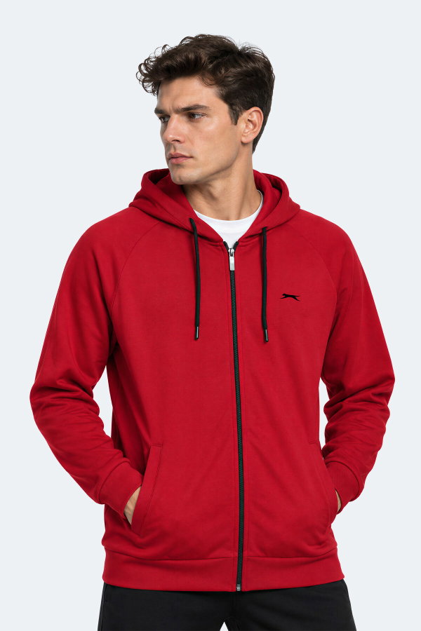 Slazenger FREEWILL Erkek Kapüşonlu Cepli Bordo Sweatshırt