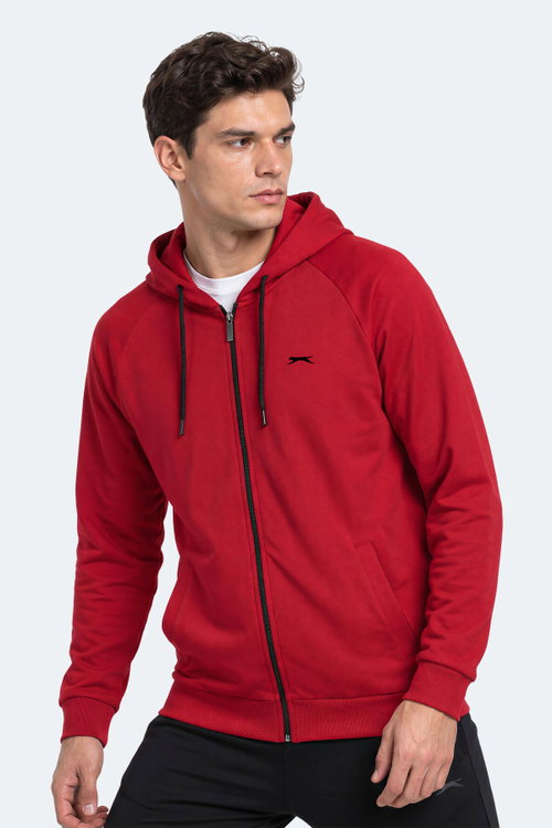 Slazenger FREEWILL Erkek Kapüşonlu Cepli Bordo Sweatshırt