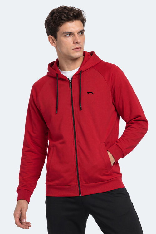 Slazenger FREEWILL Erkek Kapüşonlu Cepli Bordo Sweatshırt