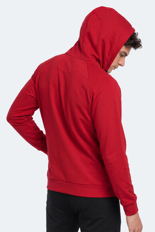 Slazenger FREEWILL Erkek Kapüşonlu Cepli Bordo Sweatshırt