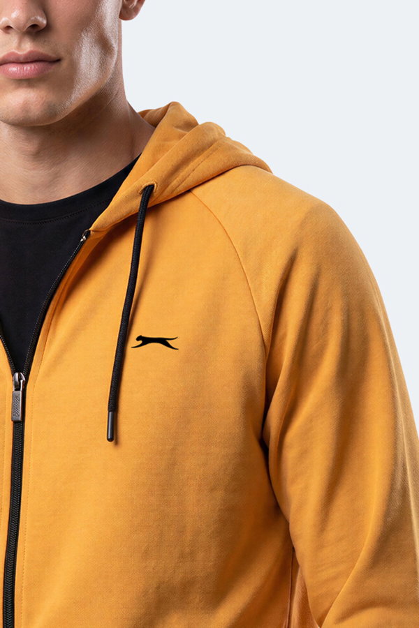 Slazenger FREEWILL Erkek Kapüşonlu Cepli Hardal Sweatshırt