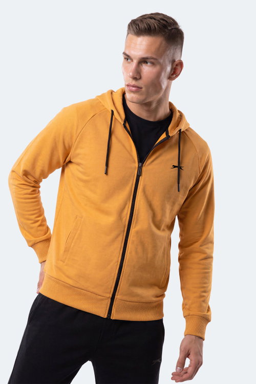 Slazenger FREEWILL Erkek Kapüşonlu Cepli Hardal Sweatshırt