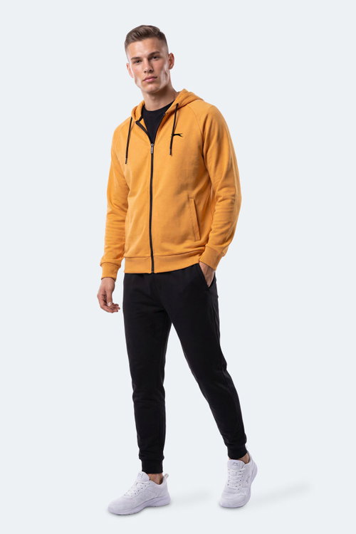 Slazenger FREEWILL Erkek Kapüşonlu Cepli Hardal Sweatshırt