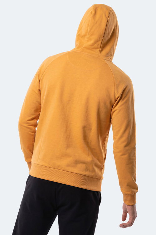 Slazenger FREEWILL Erkek Kapüşonlu Cepli Hardal Sweatshırt