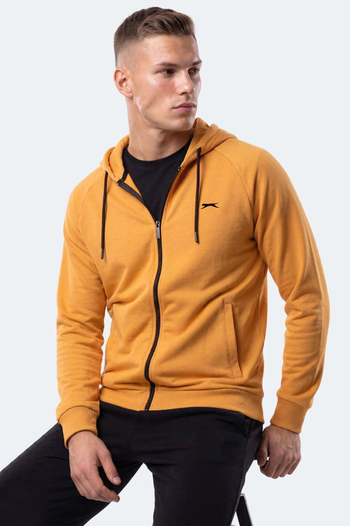 Slazenger FREEWILL Erkek Kapüşonlu Cepli Hardal Sweatshırt