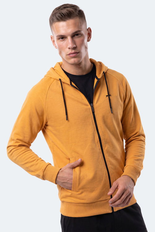 Slazenger FREEWILL Erkek Kapüşonlu Cepli Hardal Sweatshırt