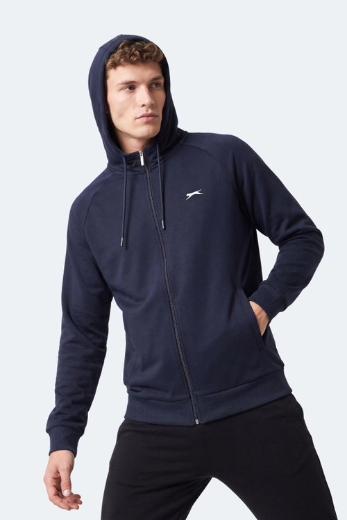 Slazenger FREEWILL Erkek Kapüşonlu Cepli Lacivert Sweatshırt