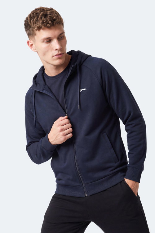 Slazenger FREEWILL Erkek Kapüşonlu Cepli Lacivert Sweatshırt