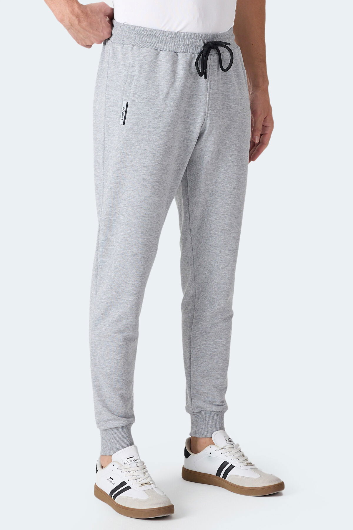 Slazenger FRENZY Erkek Fermuar Cepli Gri Eşofman Altı - Thumbnail