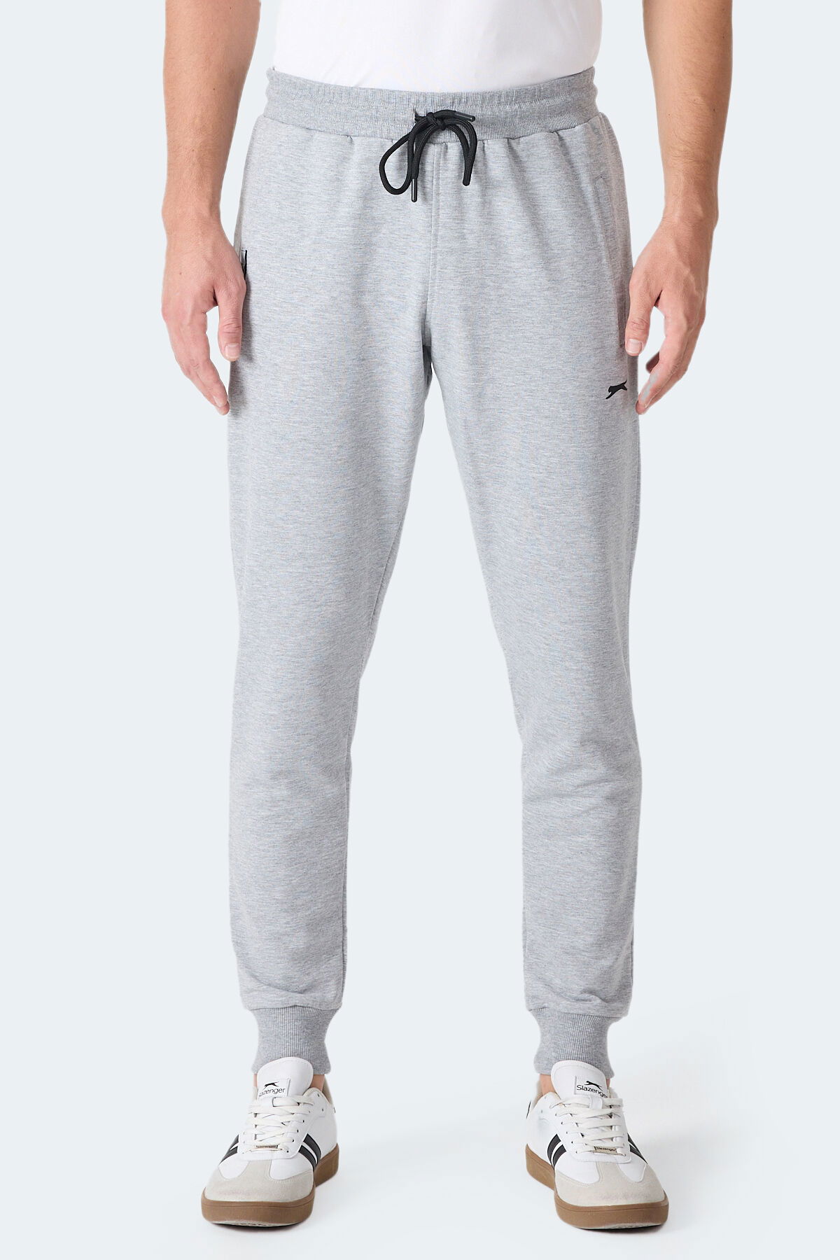 Slazenger FRENZY Erkek Fermuar Cepli Gri Eşofman Altı - Thumbnail