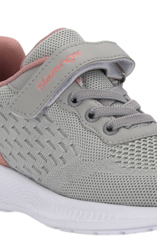 Slazenger FUNKYTOWN I Kız Çocuk Cırt Cırtlı Gri / Pembe Günlük Spor Ayakkabısı