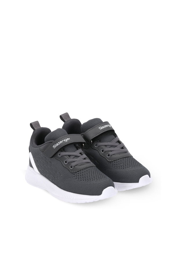 Slazenger FUNKYTOWN I Unisex Çocuk Cırt Cırtlı Koyu Gri / Beyaz Günlük Spor Ayakkabısı