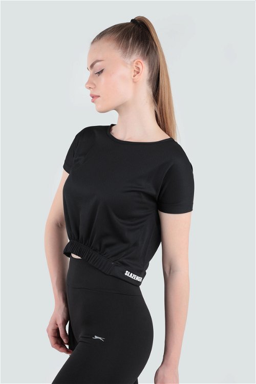 Slazenger GERSHOM Kadın Fitness T-Shirt Siyah