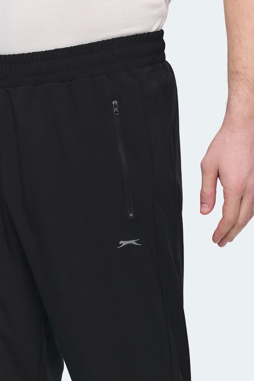 Slazenger GRIET 2 Lİ SET Erkek Fermuar Cepli Dar Paça Siyah - Koyu Gri Eşofman Altı