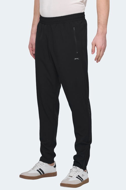 Slazenger GRIET 2 Lİ SET Erkek Fermuar Cepli Dar Paça Siyah - Koyu Gri Eşofman Altı