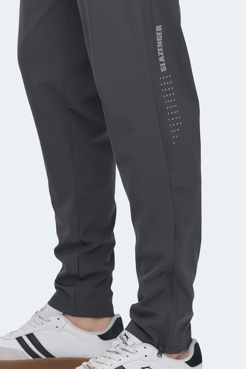 Slazenger GRIET 2 Lİ SET Erkek Fermuar Cepli Dar Paça Siyah - Koyu Gri Eşofman Altı