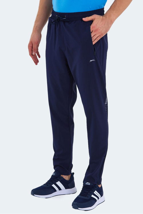 Slazenger GRIET 2 Lİ SET Erkek Fermuar Cepli Dar Paça Siyah - Lacivert Eşofman Altı