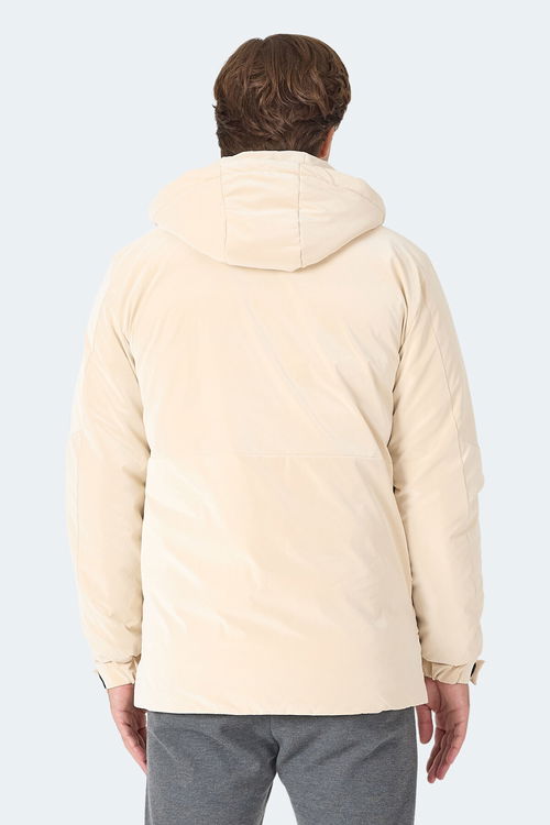 Slazenger GRIM Erkek Çıkarılabilir Kapişonlu Bej Mont & Kaban