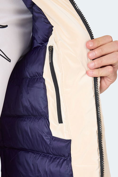 Slazenger GRIM Erkek Çıkarılabilir Kapişonlu Bej Mont & Kaban