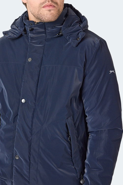 Slazenger GRIM Erkek Çıkarılabilir Kapişonlu Lacivert Mont & Kaban