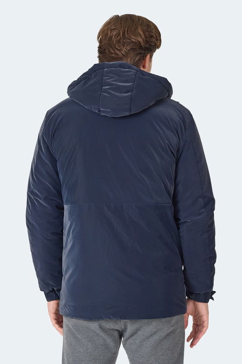 Slazenger GRIM Erkek Çıkarılabilir Kapişonlu Lacivert Mont & Kaban