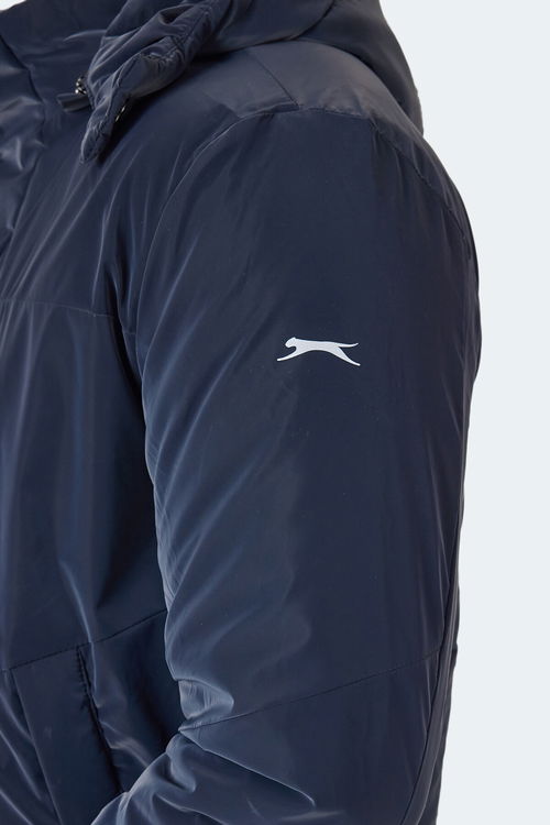 Slazenger GRIM Erkek Çıkarılabilir Kapişonlu Lacivert Mont & Kaban
