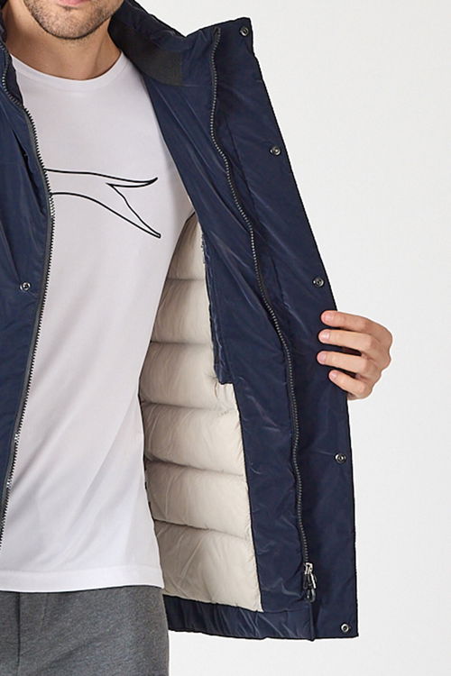Slazenger GRIM Erkek Çıkarılabilir Kapişonlu Lacivert Mont & Kaban