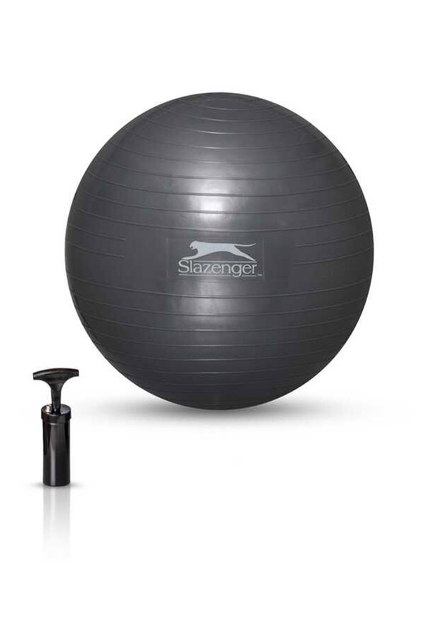 Slazenger Gymball 55 cm (Pompa Dahildir) Unisex Gri Pilates Topu