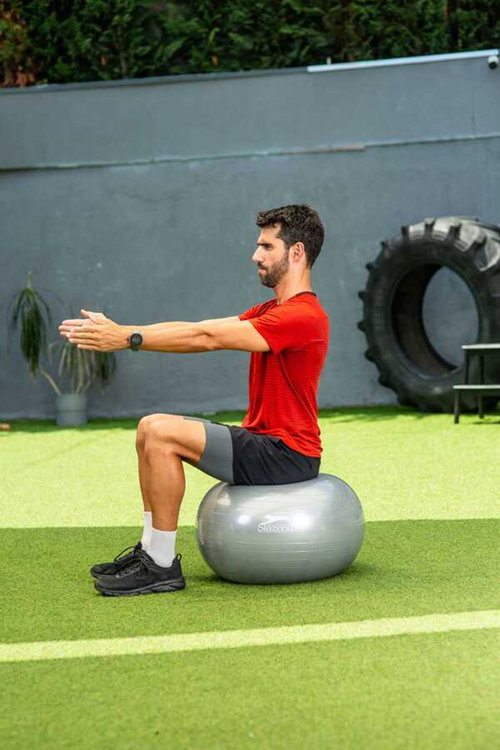 Slazenger Gymball 55 cm (Pompa Dahildir) Unisex Gri Pilates Topu