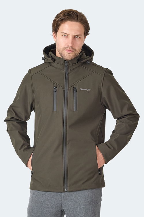 Slazenger HA-YUN Erkek Kapüşonlu Haki Mont & Kaban