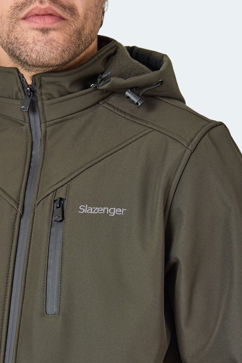 Slazenger HA-YUN Erkek Kapüşonlu Haki Mont & Kaban