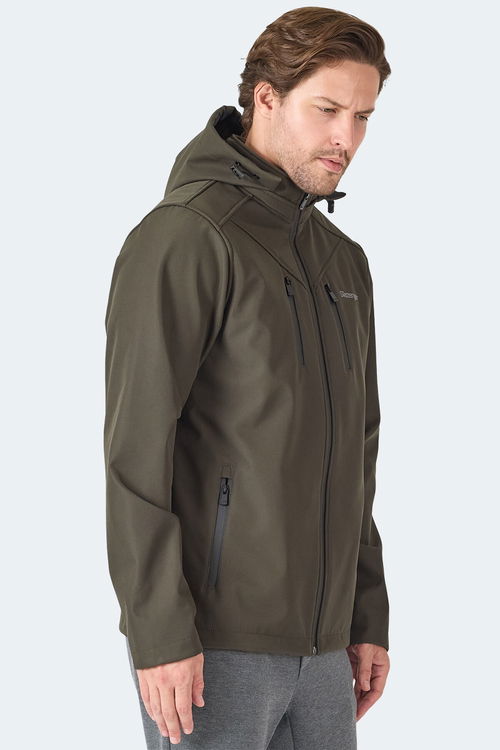 Slazenger HA-YUN Erkek Kapüşonlu Haki Mont & Kaban