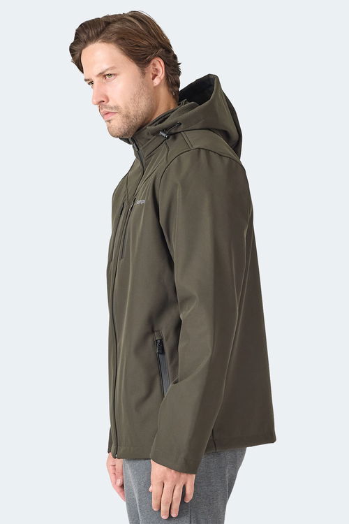 Slazenger HA-YUN Erkek Kapüşonlu Haki Mont & Kaban