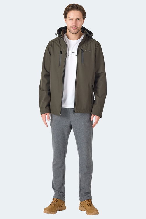 Slazenger HA-YUN Erkek Kapüşonlu Haki Mont & Kaban