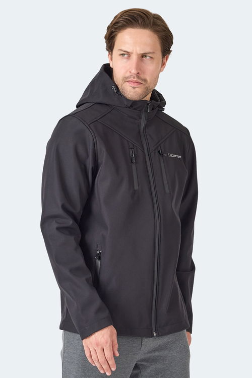 Slazenger HA-YUN Erkek Kapüşonlu Siyah Mont & Kaban