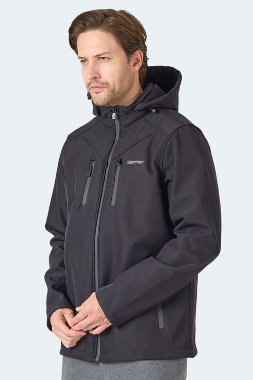 Slazenger HA-YUN Erkek Kapüşonlu Siyah Mont & Kaban