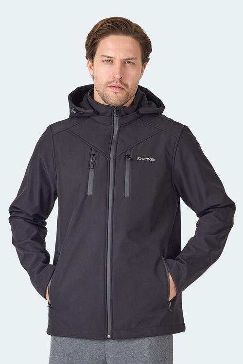 Slazenger HA-YUN Erkek Kapüşonlu Siyah Mont & Kaban