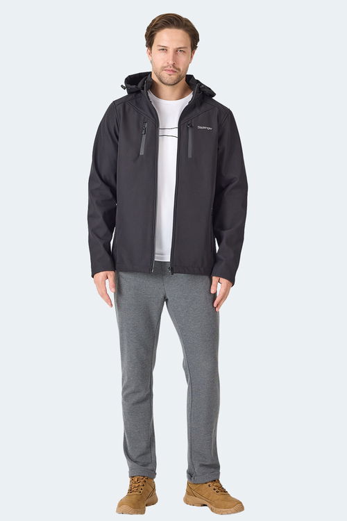 Slazenger HA-YUN Erkek Kapüşonlu Siyah Mont & Kaban