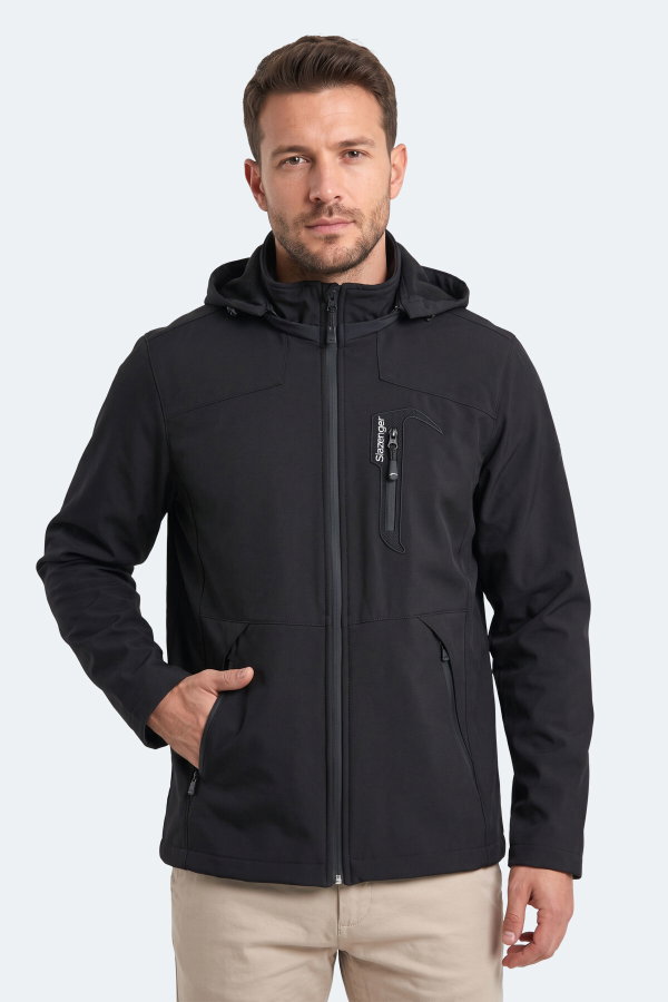 Slazenger HADIL Erkek Su İtici Siyah Mont & Kaban